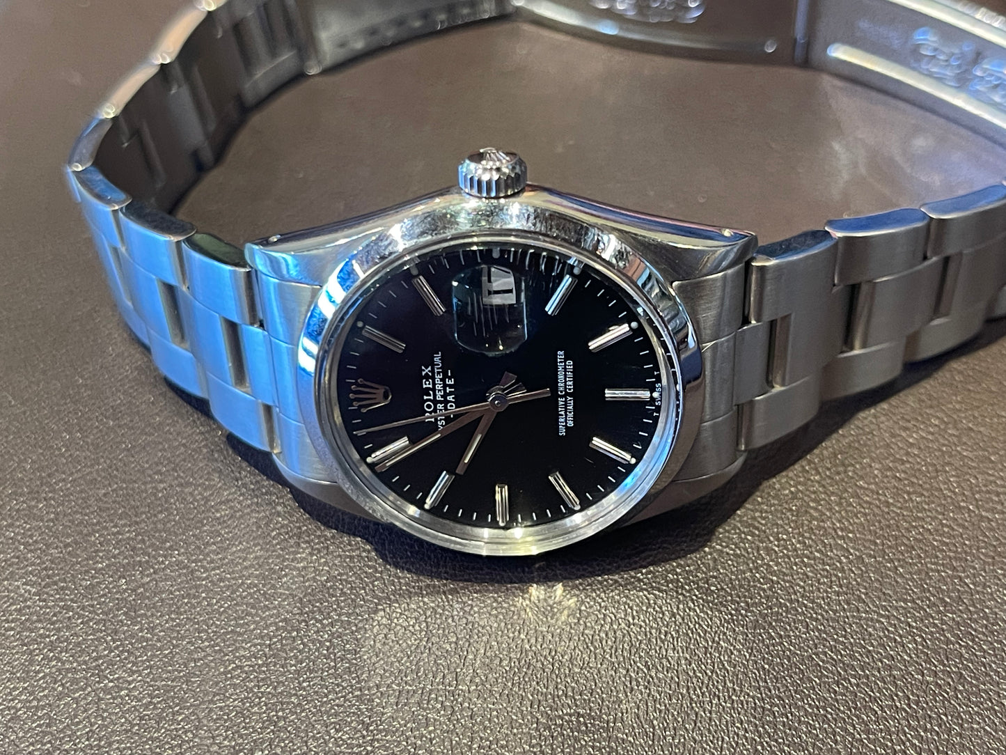 Rolex stainless steel black face