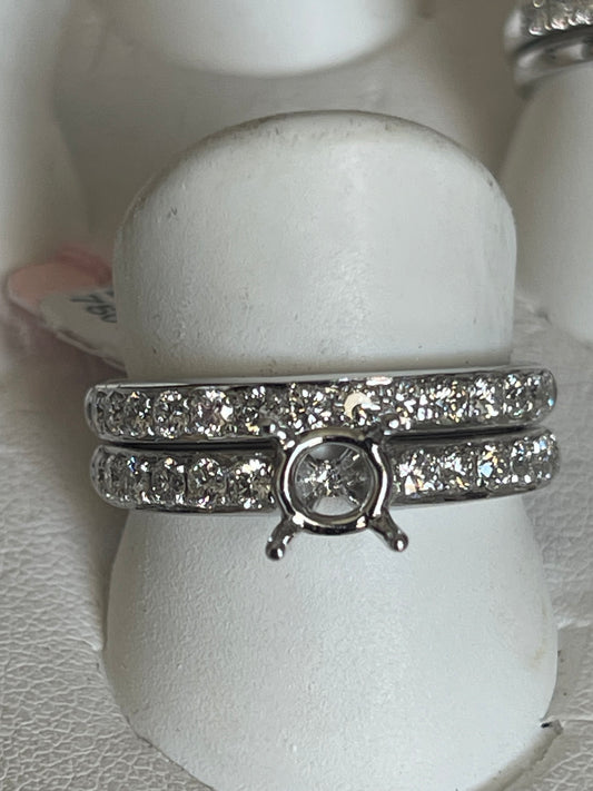 Wedding set 18k white Gold