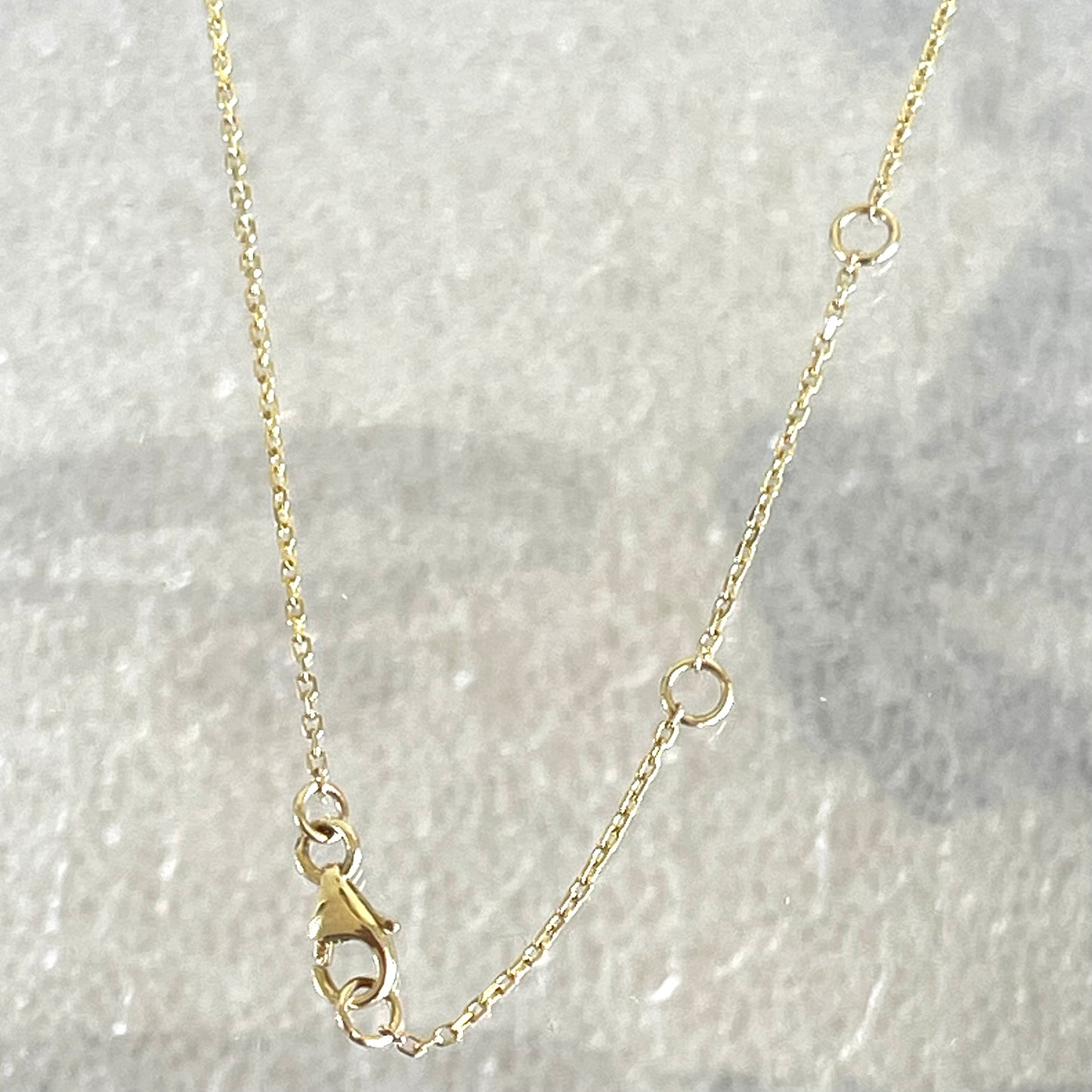 Heart Diamond Pendant 14K Yellow Gold Attached to Adjustable Link 18" Chain