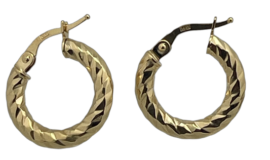 Sparkling hoop earrings 14k Gold