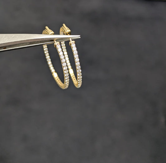 14k Yellow 1.00-2.00cts Diamonds earrings