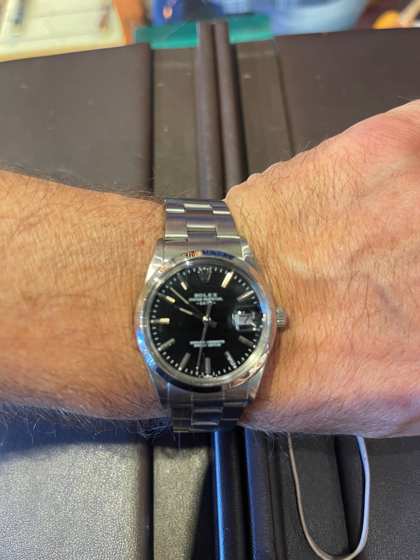 Rolex stainless steel black face