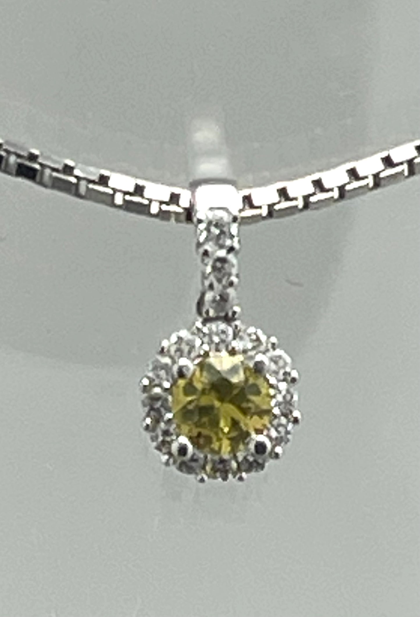 White Gold with Yellow sapphire