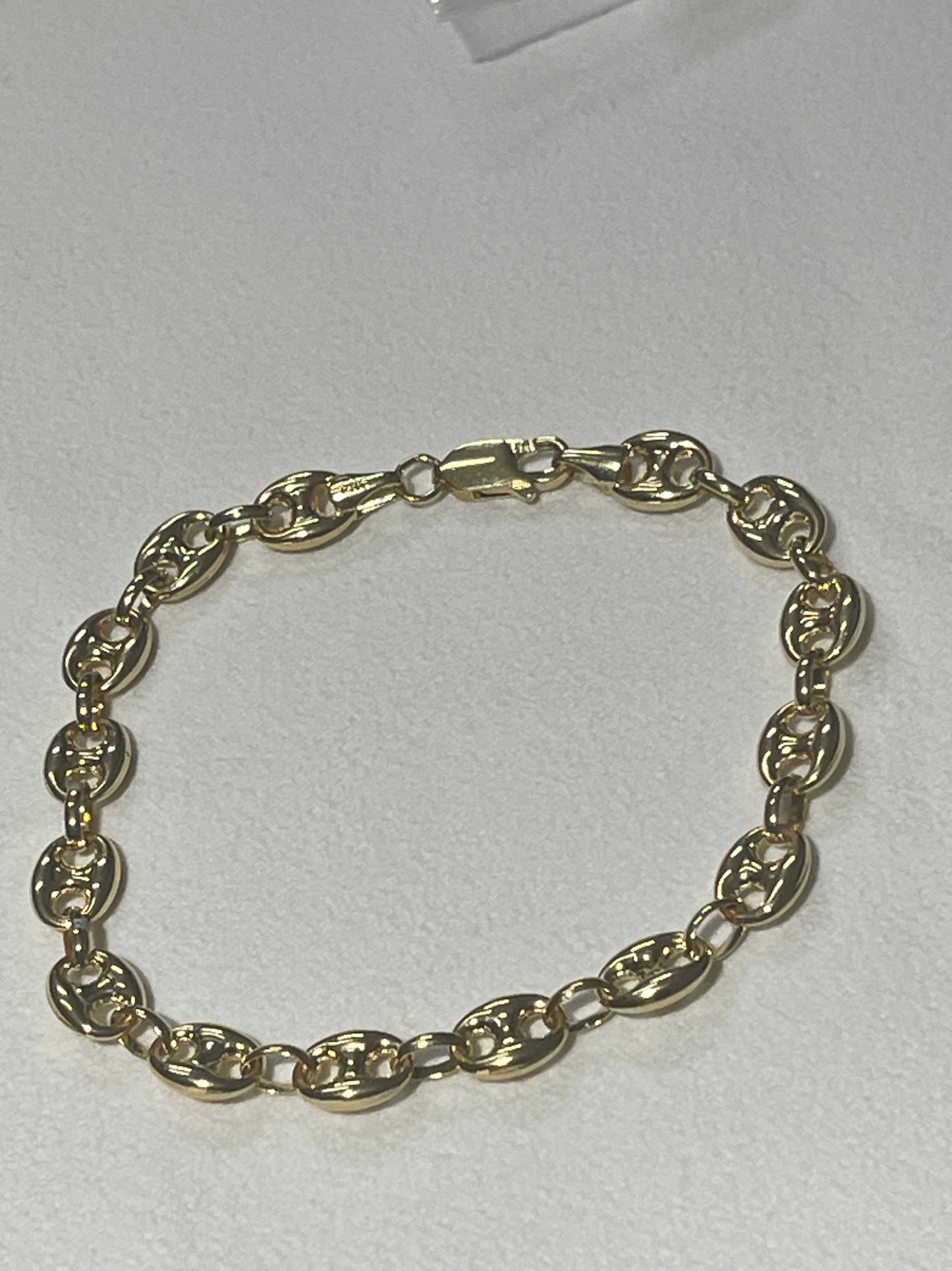 14k Gold  puffed mariner bracelet