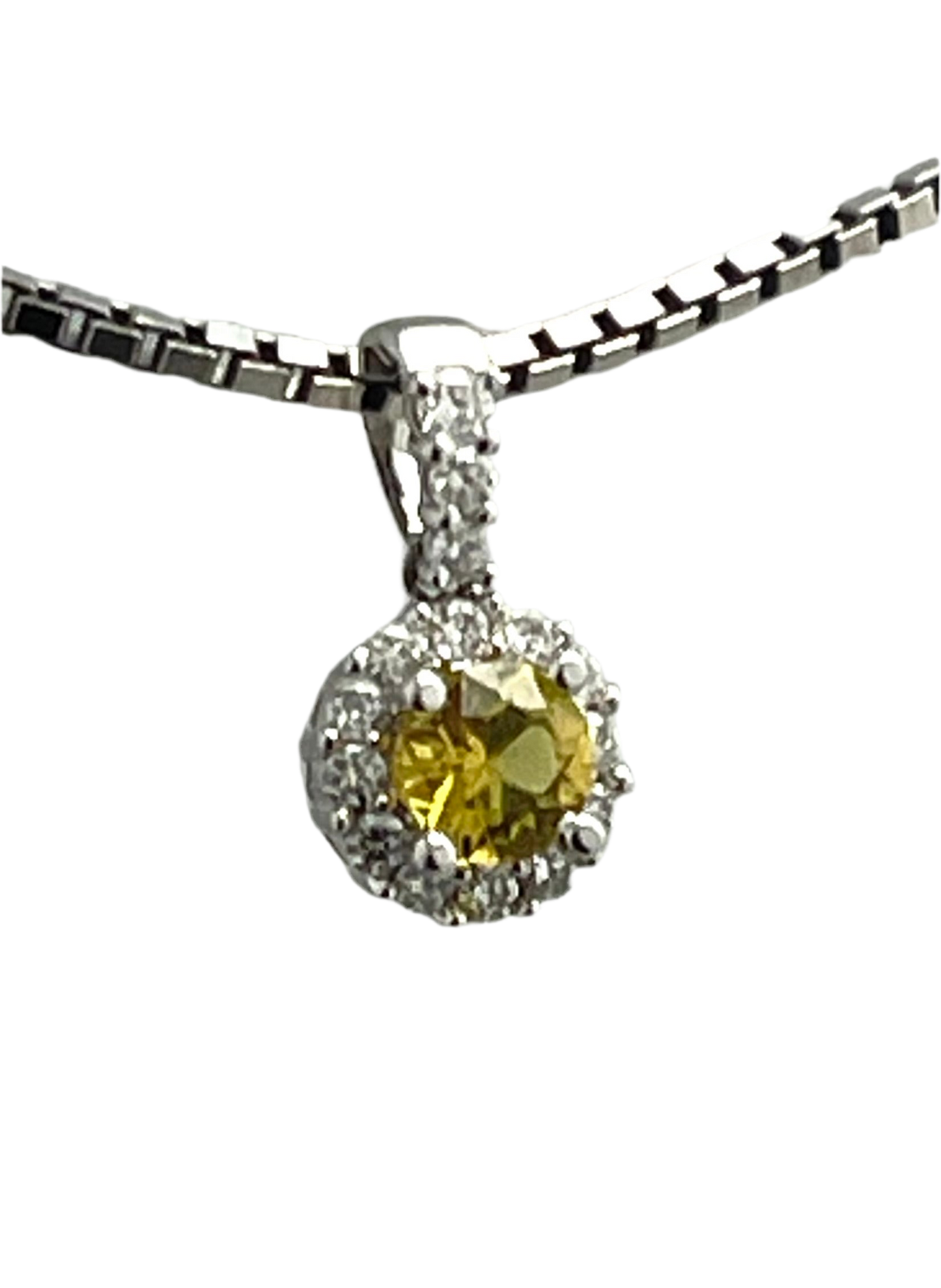 White Gold with Yellow sapphire