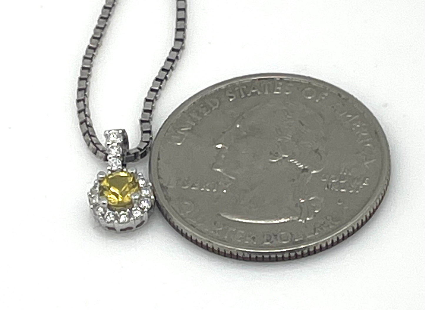 White Gold with Yellow sapphire