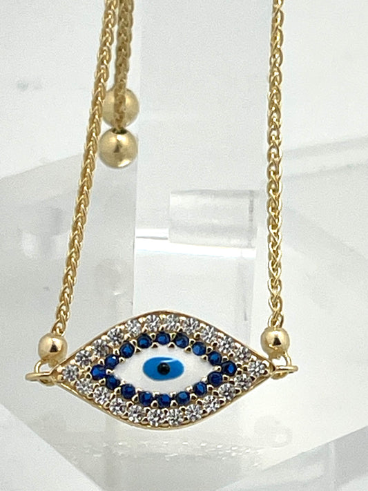 14k Evil eye bracelet