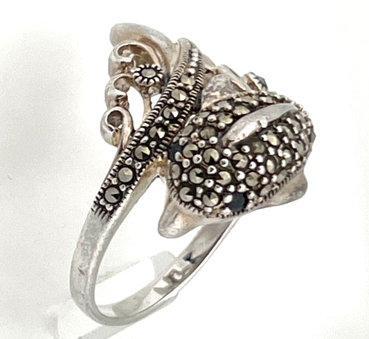 Dolphin sterling silver ring